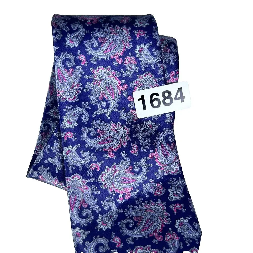 Lilly Dache Blue Paisley Silk Blend Woven Classic Pointed‎ Tie Men's One Size